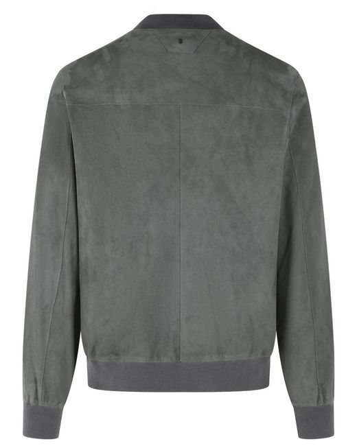 Salvatore Santoro Gray Leather Jacket for men
