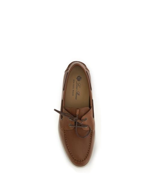 Loro Piana Brown Sea-Sail Walk Loafers Liqueur for men