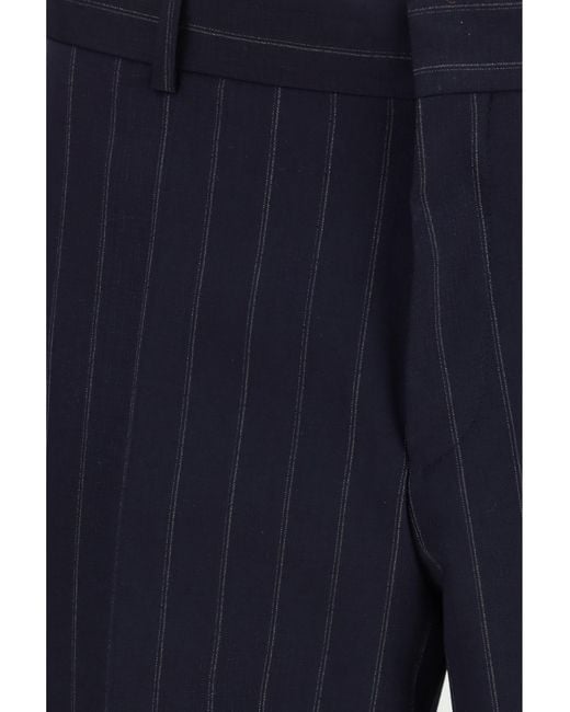 Boss Blue Suit Striped Virgin Wool for men