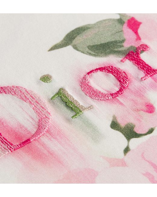 Dior Pink Painted Roses T-Shirt