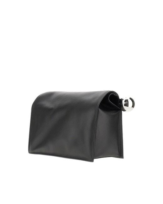 Jacquemus Black Nappa Leather 'Rond Carré' Clutch