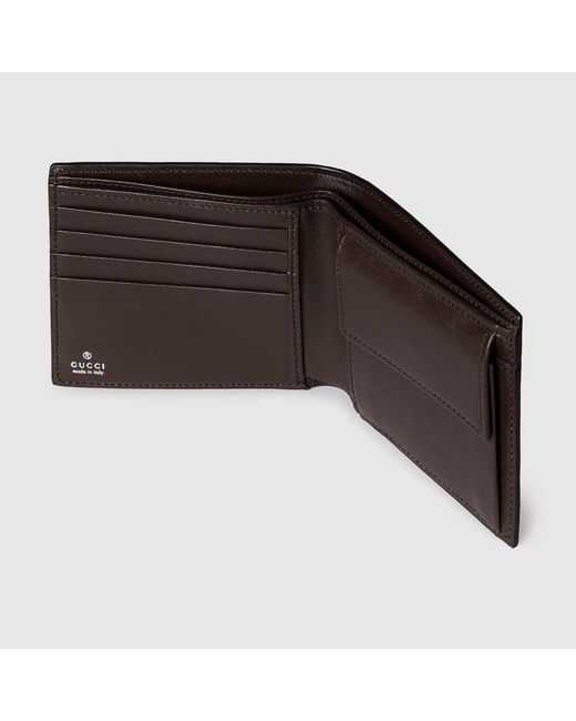 Gucci Brown Leather Wallet With Horsebit for men