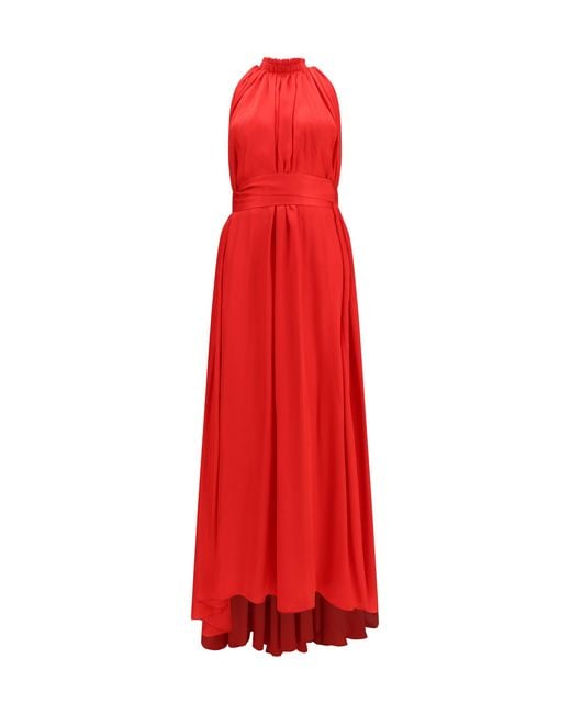 Sa Su Phi Red Dress Belted Pleated