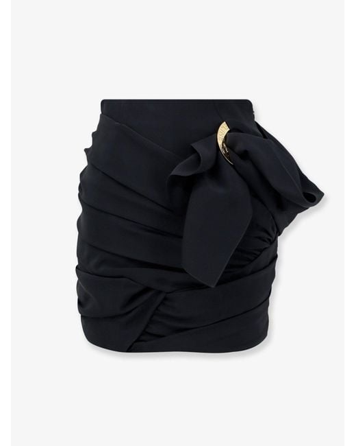 Céline Black Draped Mini Skirt