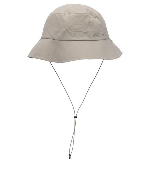 Arc'teryx White "Sinsolo" Bucket Hat for men