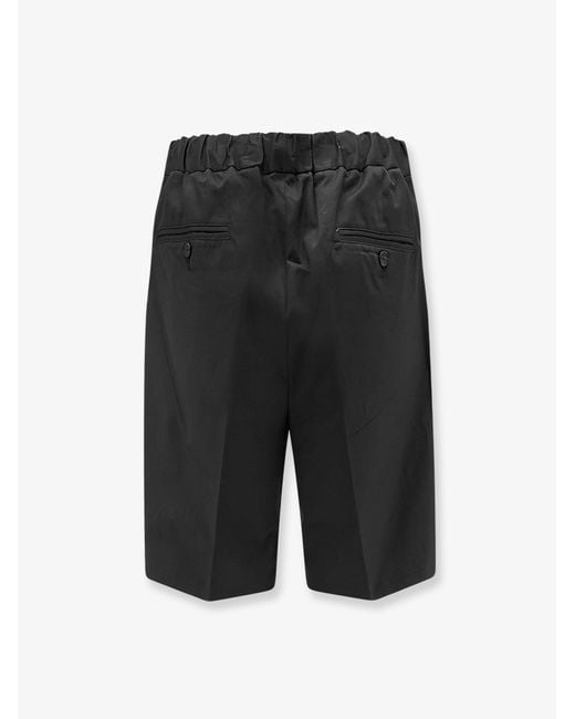 Hevò Black Torre Lapillo Cotton Shorts for men