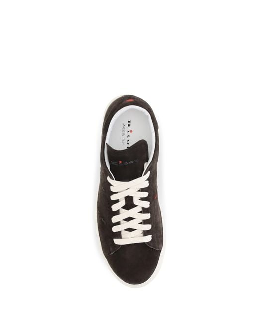 Kiton Black Suede Sneakers for men