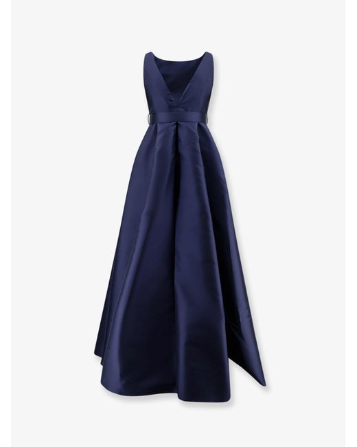 Lavi Blue Delizia Taffeta Long Dress