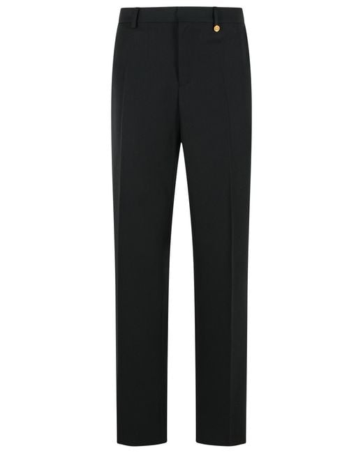 Versace Black Virgin Wool Trousers for men