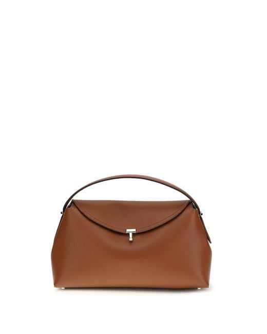 Totême Brown T-Lock Hand Bag