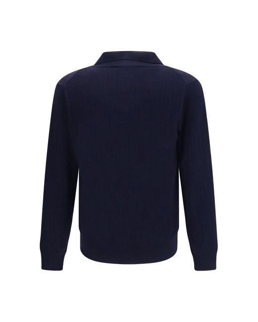 Brooksfield Blue Virgin Wool Shawl Collar Cardigan for men