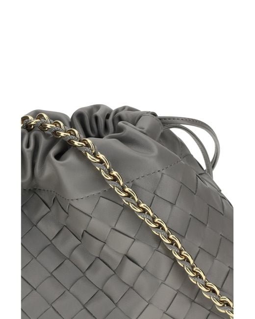 Bottega Veneta Gray Drawstring Pouch