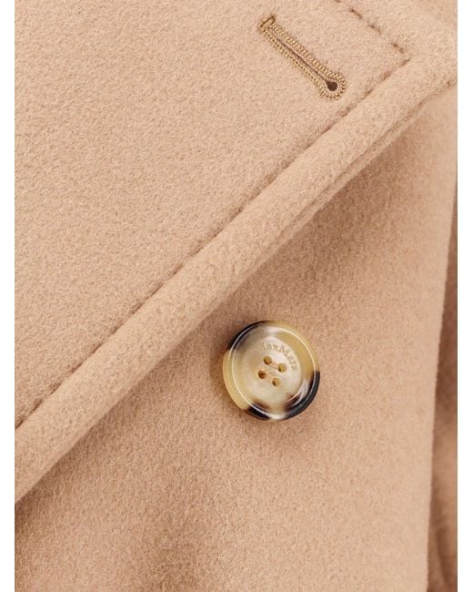 Max Mara Natural Asturie1234 Oversize Virgin Wool And Cashmere Coat