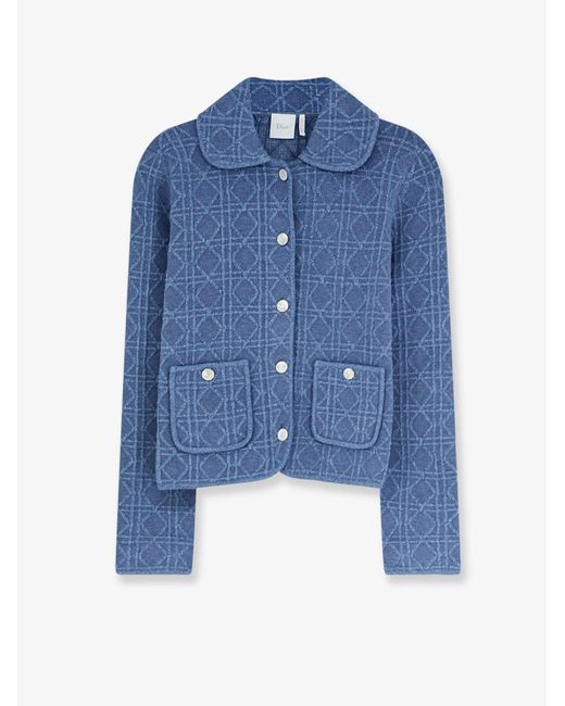 Dior Blue Dior Macrocannage Regular Fit Blazer