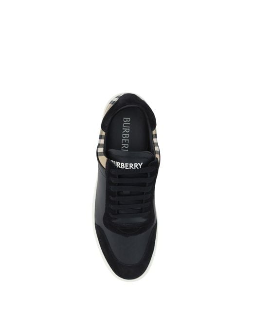 Burberry Blue Stevie Suede Leather Sneakers for men