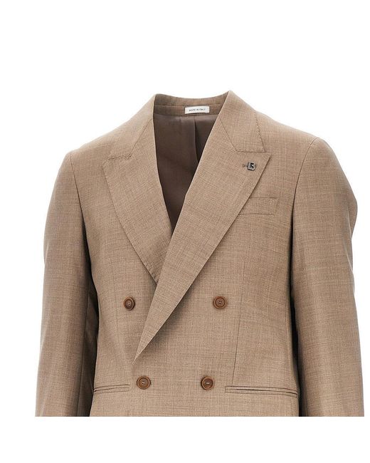 BRERAS Milano Natural 'Arezzo' Wool Double-Breasted Jacket for men