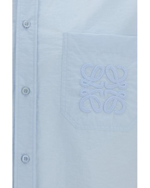 Loewe Blue Short-Sleeve Cotton Blend Shirt for men