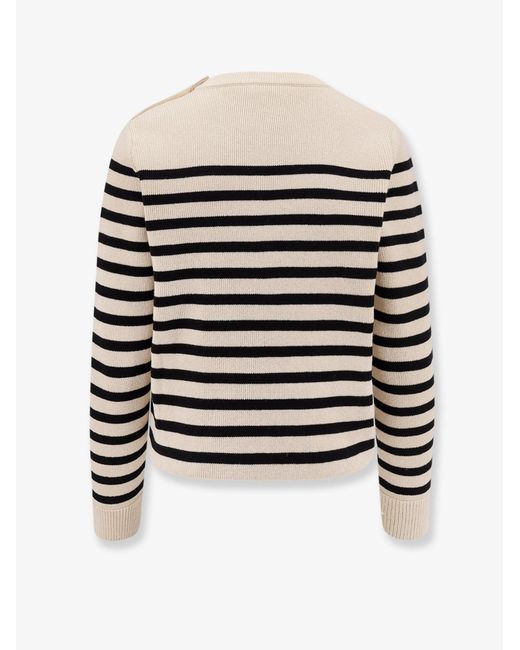 Céline White Triomphe Cashmere And Wool Sweater
