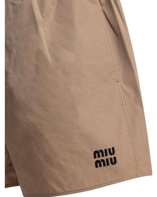 Miu Miu Natural Cotton Shorts