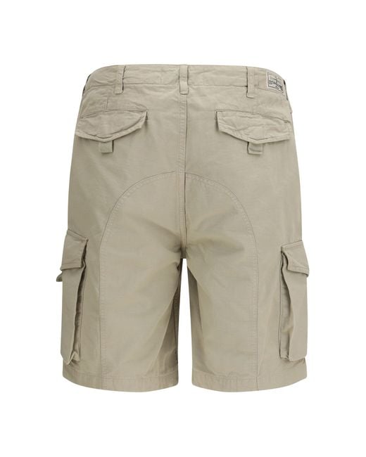 Sebago White Northfield Cargo Shorts-Safari for men