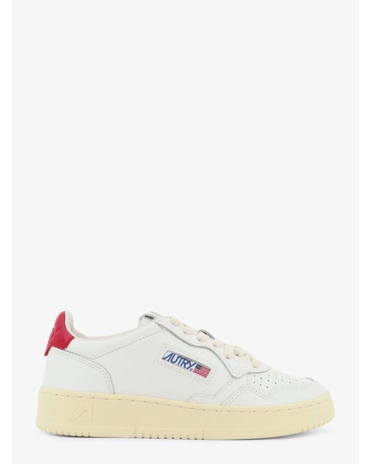 Autry White Medalist Leather Sneakers