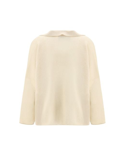 Alanui Natural Sweater With Polo Collar