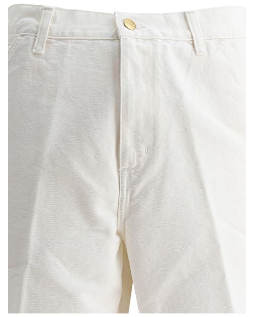 Carhartt White "Single Knee" Shorts for men