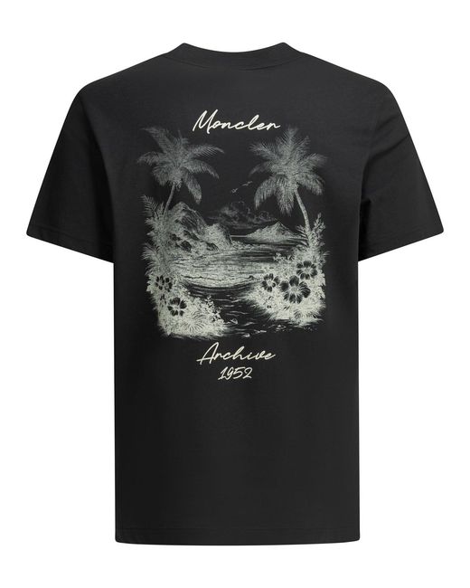 Moncler Black Crew-Neck T-Shirt for men