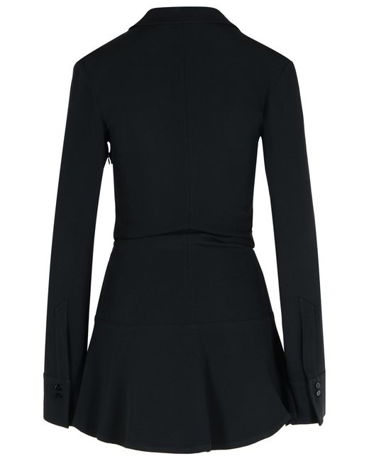 The Attico Black Viscose Blend Mini Dress