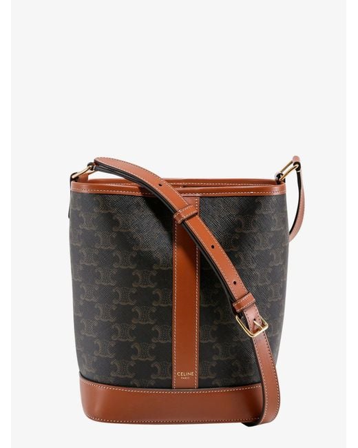 Women's Black Triomphe Coated Canvas Bucket Bag