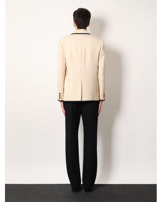 Valentino Natural Single-Breasted Virgin Wool Blazer for men