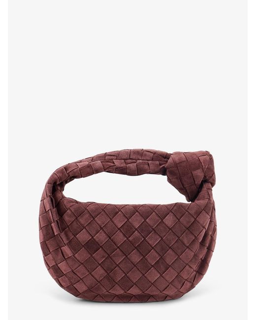 Bottega Veneta Purple Mini Jodie Intrecciato Suede Handbag