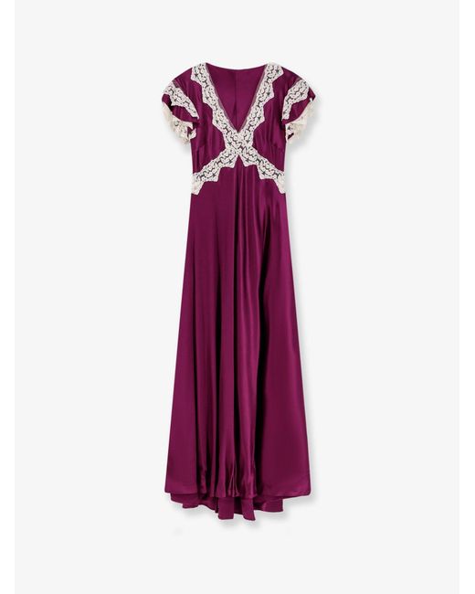 Alberta Ferretti Purple Viscose Long Dress