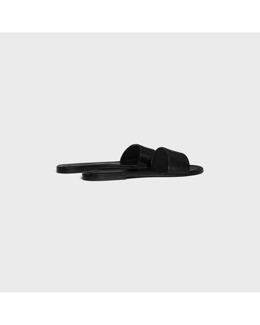 Céline Black Leather Sandals Mules