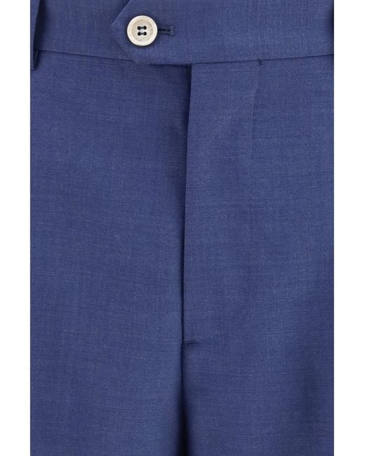 Brunello Cucinelli Blue Suit Single-Breasted Peak Lapels for men
