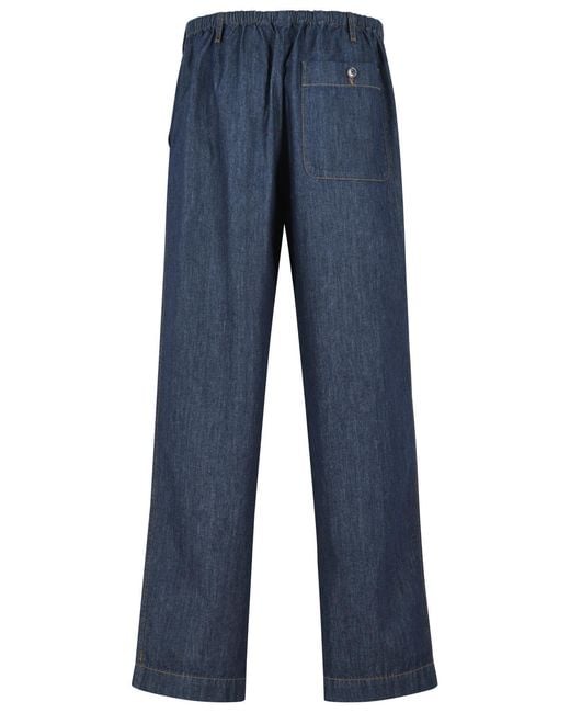 Dries Van Noten Blue 'Penny' Cotton Pants for men