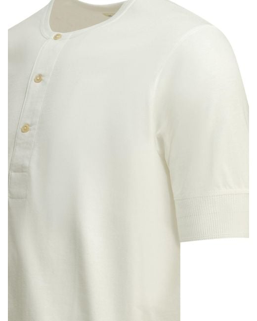 Merz B. Schwanen White "103 Maco-Imit" Henley T-Shirt for men
