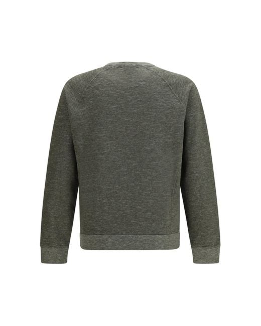 Loro Piana Green Cotton Crew Neck Sweatshirt for men