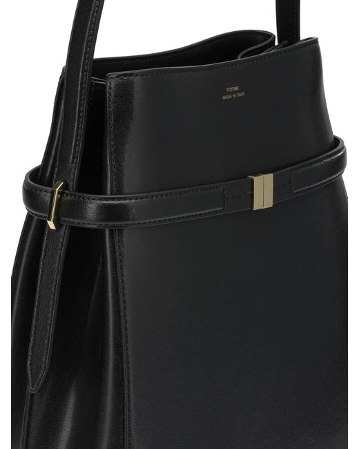 Totême  Black Small Leather Shoulder Bag