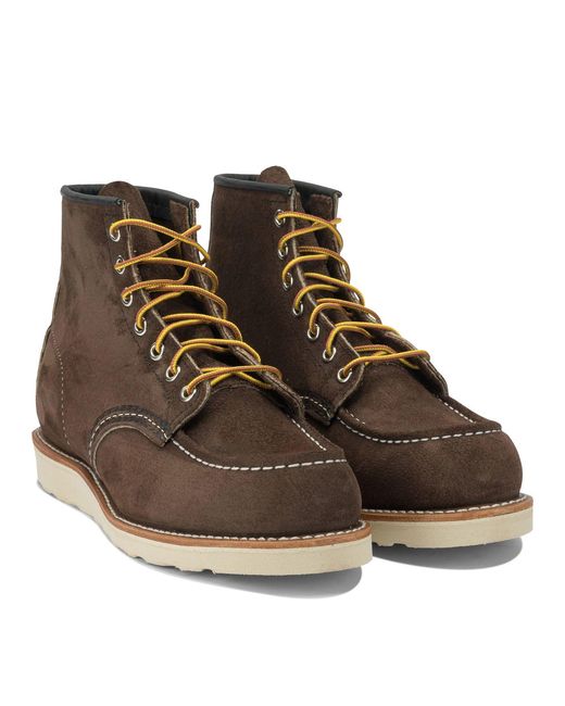 Red Wing Brown "8836 Classic Moc Toe" Lace-Up Ankle Boots for men