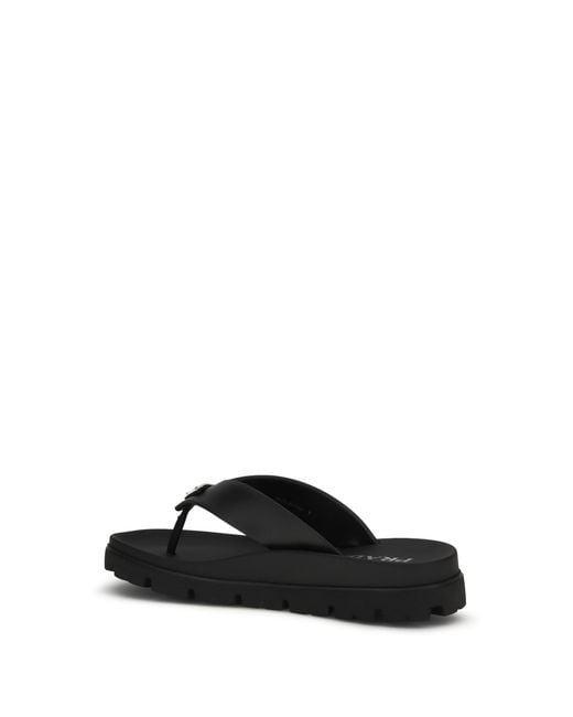 Prada White Leather Flip-Flop Sandals for men