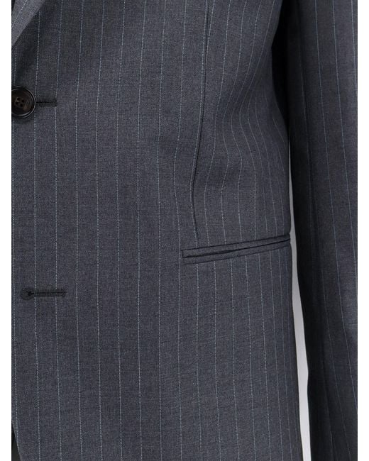 Gucci Blue Pinstriped Wool Blazer