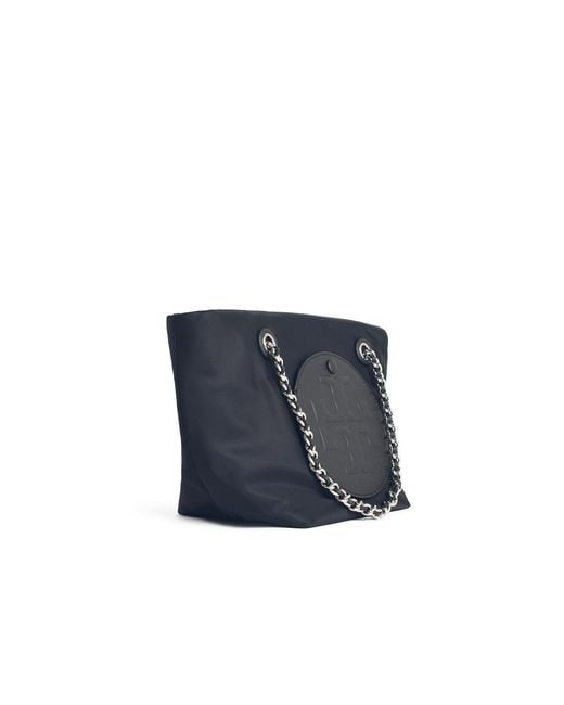 Tory Burch Blue 'Shopping Ella' Mini Bag Nylon Chain