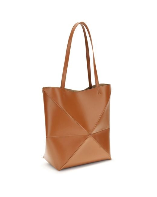 Loewe Brown Puzzle Fold Tote Bag