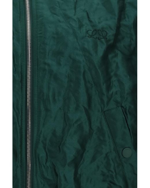 Loewe Green Technical Fabric Bomber Jacket
