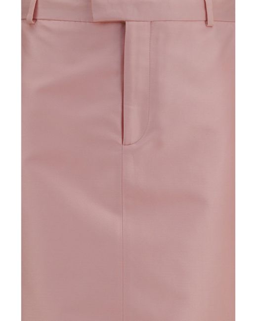 Gucci Pink Silk Faille Skirt