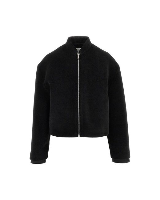 Jil Sander Black Velvet Full-Zip Jacket