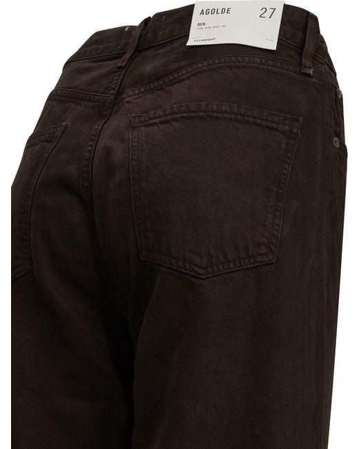 Agolde Black "Ren" Wide-Leg Jeans
