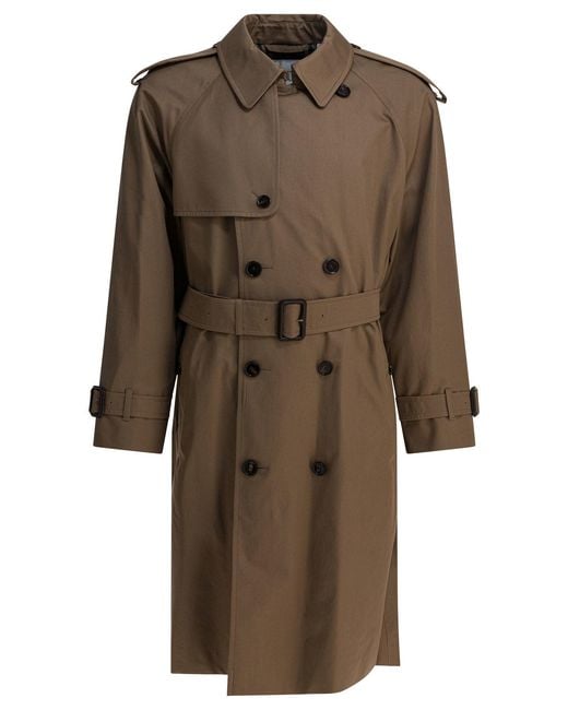 Burberry Brown Long Gabardine Trench Coat