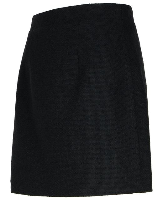 Patou Black Virgin Wool Blend Miniskirt
